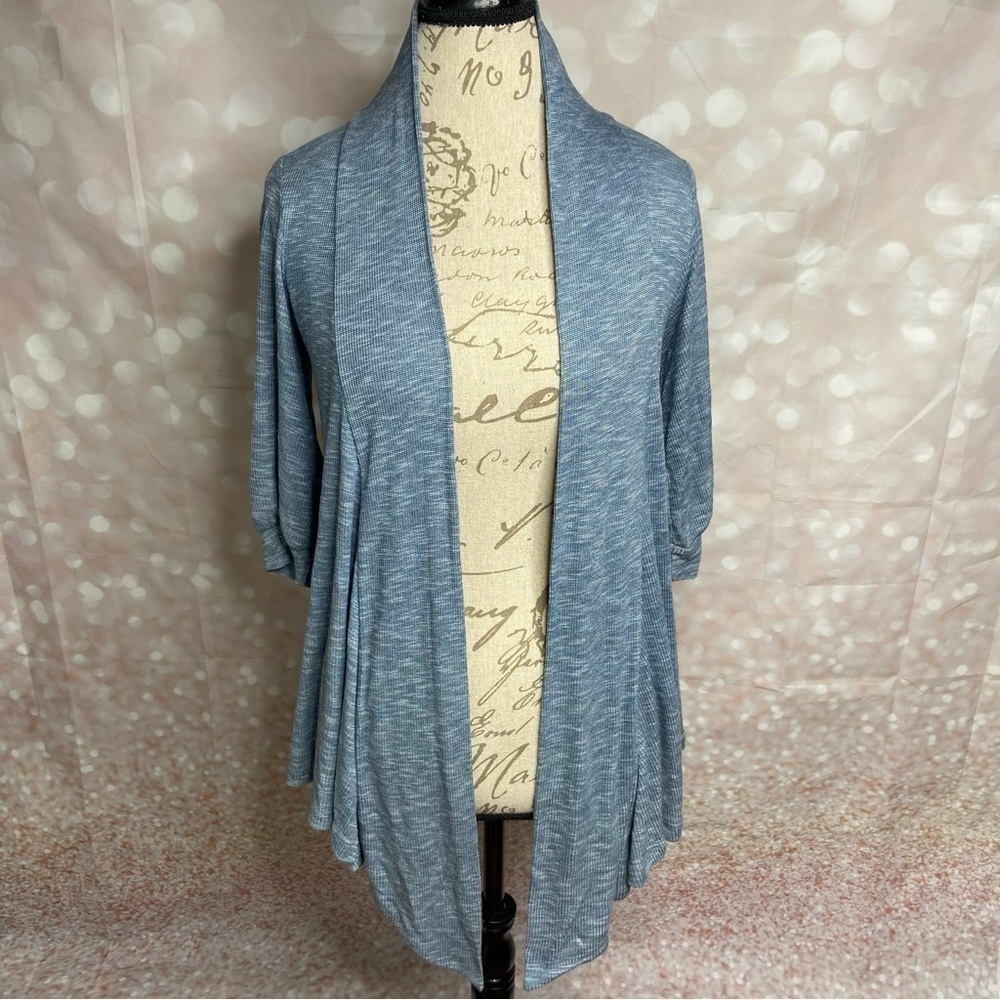 Happening In The Present Lightweight Open Cardigan Blue Medium